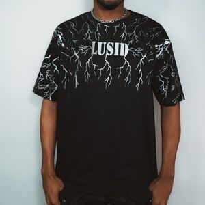 Heavy weight 100% cotton shirt / metallic silicone lightening